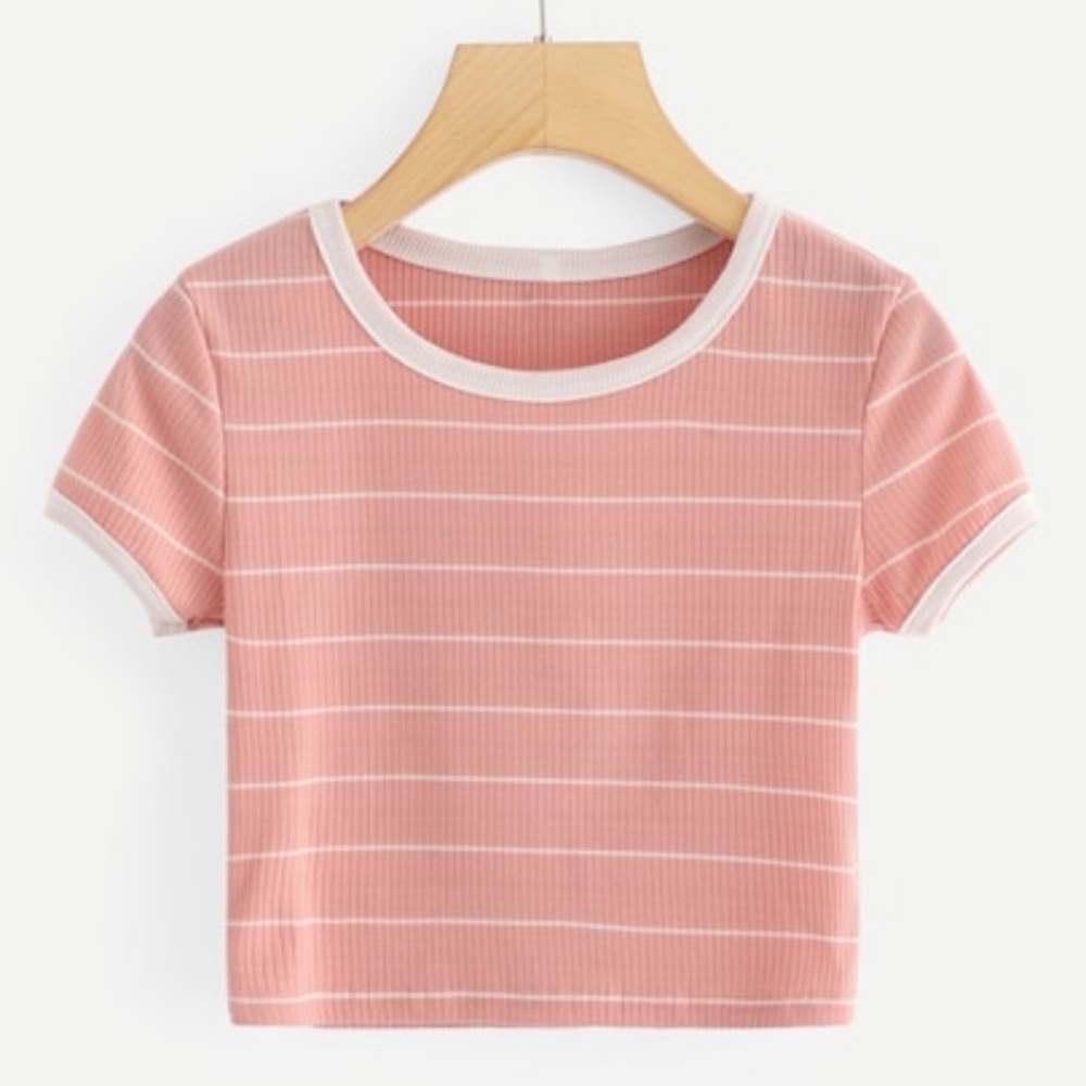 Striped Crop Ringer Tee